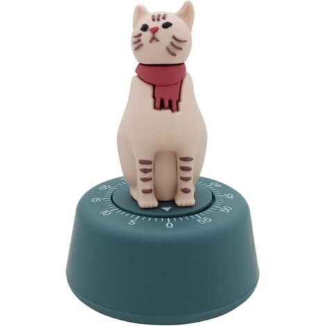 Minuteur mécanique en forme de chat Minuteur de cuisine en forme de chat (jaune)