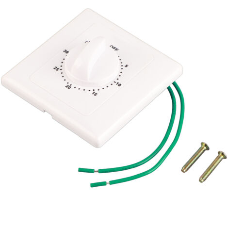 Minuteur Mécanique Pompe AC 220V, Interrupteur Temporisé 30 Min avec Compte à Rebours pour Montage Murale 86 Panneau