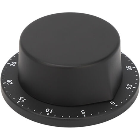 Minuteur Mécanique Silencieux avec Alarme Forte, Chronomètre de Cuisine, Étude, Exercice, Minuterie Précise Noire