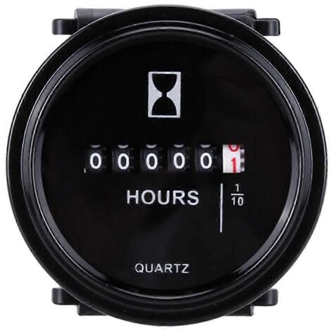 Minuteur numérique à quartz 12/24/36 V CC pour moteur marin, noir