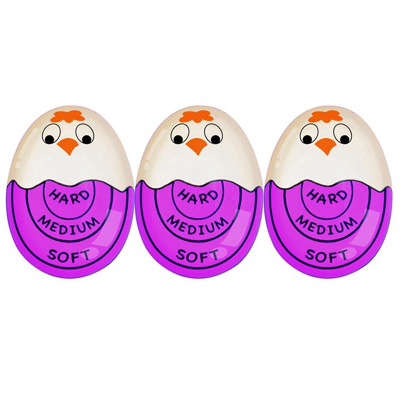 Tlily - Minuteur pour œUfs à la Coque, Minuterie pour œUfs Durs et Mous Pro qui Change de Couleur une Fois Terminé et en Toute SéCurité (Violet-3