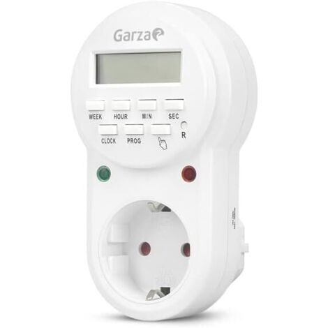 Minuteur programmable numérique, programmable 24 h/7 j, 8 programmes, protection enfant