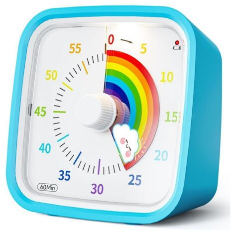 Minuteur visuel 60 minutes pour enfants, design ludique avec son réglable - Outil pédagogique pour école et maison