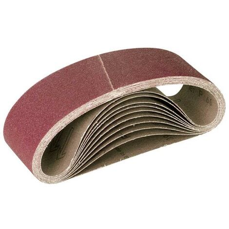 MioTools Fox Bandes abrasives, 303 x 40 mm, p. Ponceuses à bande portatives, Corindon normal (Lot de 10) G120