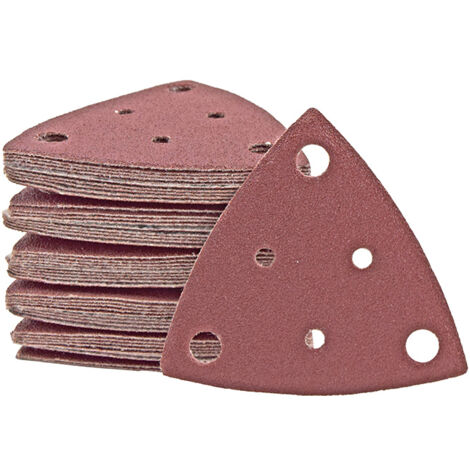 MioTools Fox Carte abrasive a gancio e anello, 82 mm, 6 fori, p. Levigatrici a delta, Corindone normale (25 Pz.) G36