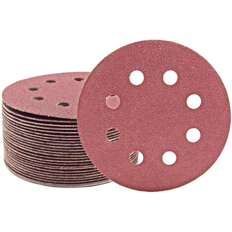 MioTools Fox Disques abrasifs auto-agrippants, 115 mm, 8 trous, p. Ponceuses excentriques, Corindon normal (Lot de 25) G24