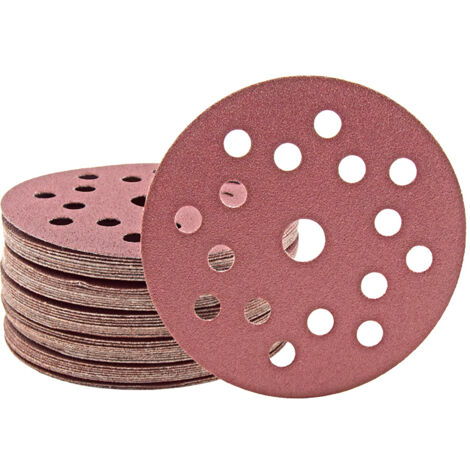 MioTools Fox Disques abrasifs auto-agrippants, 125 mm, 17 trous, p. Ponceuses excentriques, Corindon normal (Lot de 25) G24