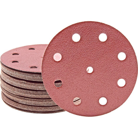 MioTools Fox Disques abrasifs auto-agrippants, 125 mm, 9 trous, p. Ponceuses excentriques, Corindon normal (Lot de 50) G80