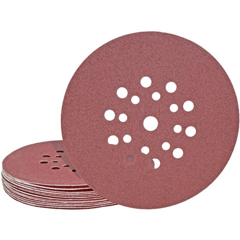 MioTools Fox Disques abrasifs auto-agrippants, 225 mm, 19 trous, p. Ponceuses à plâtre, Corindon normal (Lot de 10) G16