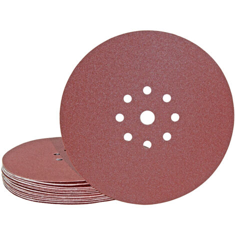 MioTools Fox Disques abrasifs auto-agrippants, 225 mm, 9 trous, p. Ponceuses à plâtre, Corindon normal (Lot de 25) G120