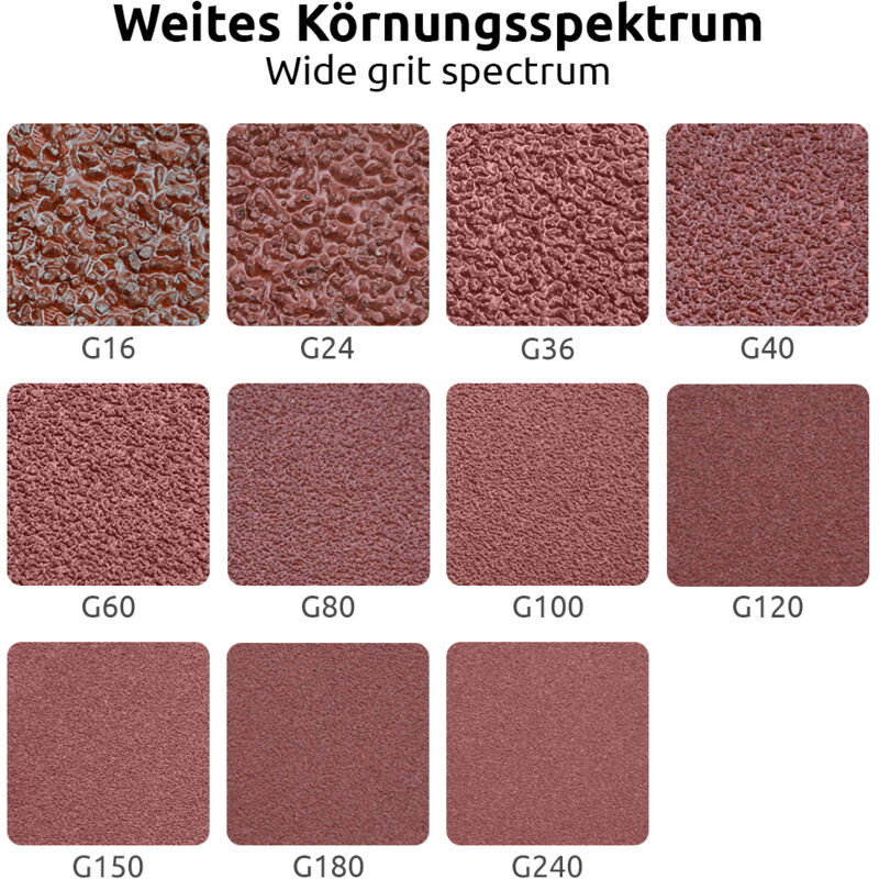 8-Loch /Ø 125 mm Normalkorund K150 MioTools Fox 50 Klett-Schleifscheiben Exzenterschleifer f