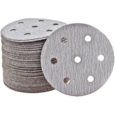 MioTools Shark Dischi abrasivi velcrati, 90 mm, 7 fori, p. Levigatrici rotorbitali, Corindone normale (50 Pz.) G240