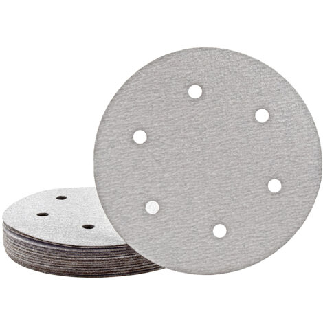 MioTools Shark Disques abrasifs auto-agrippants, 225 mm, 6 trous, p. Ponceuses à plâtre, Corindon normal (Lot de 25) G400