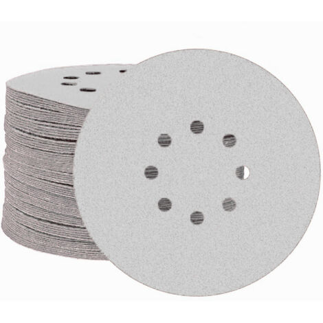 MioTools Shark Disques abrasifs auto-agrippants, 225 mm, 8 trous, p. Ponceuses à plâtre, Corindon normal (Lot de 25) G240