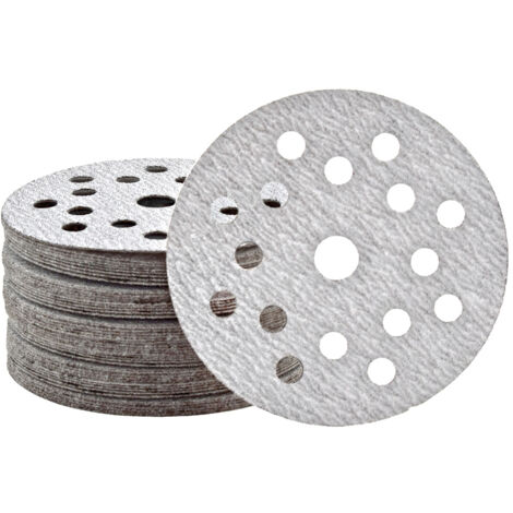 MioTools Shark Klett-Schleifscheiben, 125 mm, 17-Loch, f. Exzenterschleifer, Normalkorund (50 Stk.) K150