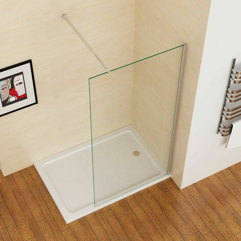 main image of "MIQU 700 mm Wet Room Screen Walk in Shower Door Panel Shower Enclosure 8mm Easy Clean Nano Glass MIQU with Adjustable Support Bar 1950 mm Height"
