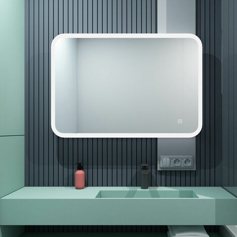 main image of "LED Bathroom Mirror Illuminated Lights Cold White Warm LED Lights with Demister Touch Wall Mounted"