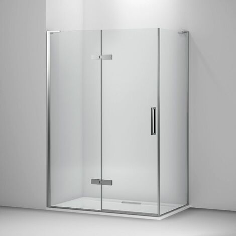 Mira Ascend 1200x800mm Frameless Hinged Shower Door Side Panel 8mm Glass Modern