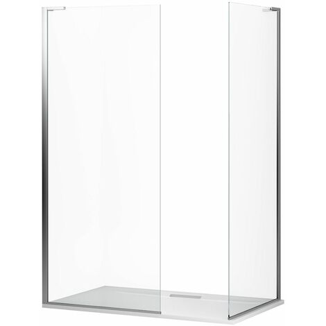 main image of "Mira Ascend Frameless Wet Room Screens 1200mm 800mm Tray 8mm Glass Bathroom"