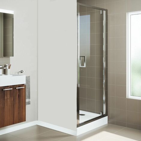 Mira Leap 800 x 800mm Pivot Shower Door Enclosure Easy Plumb Tray FREE Waste - Clear