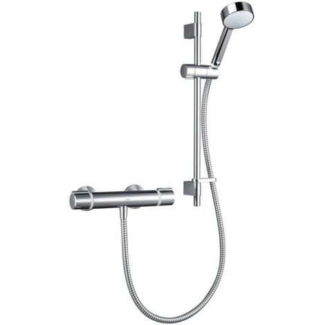 Mira Relate EV Thermostatic Chrome Bar Mixer Shower Cool Touch + Fast Fit Kit