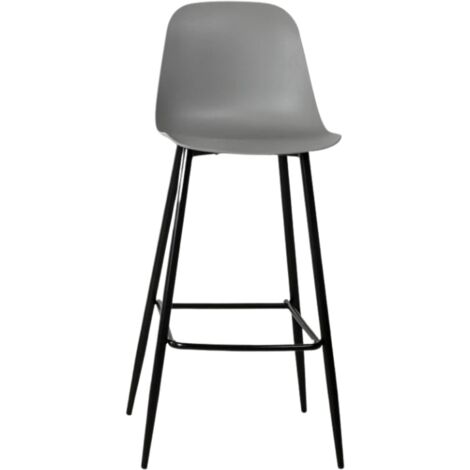 Mira Sgabello, Set di 4 Sgabelli in polipropilene Grigio chiaro (47.5cm X 47cm H. 91.5cm)