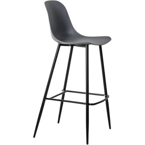 Mira Sgabello, Set di 4 Sgabelli in polipropilene Grigio scuro (47.5cm X 47cm H. 91.5cm)