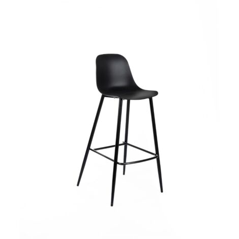 Mira Sgabello, Set di 4 Sgabelli in polipropilene Nero (47.5cm X 47cm H. 91.5cm)
