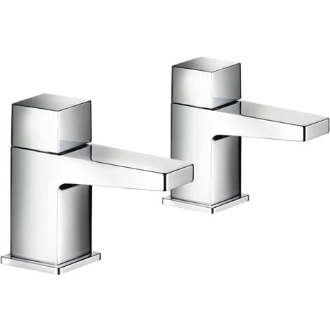 Mira Showers Honesty Square Basin Pillar Taps Chrome Bathroom 1 Pair 2.1815.002