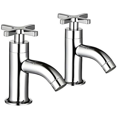 Mira Showers Revive Basin Pillar Taps Chrome Crosshead Handles - 1 Pair