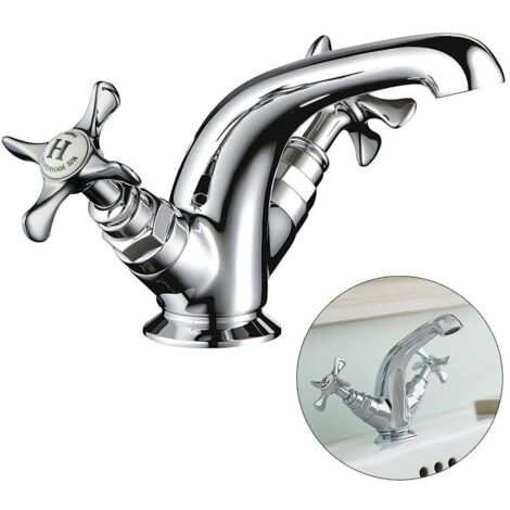 Mira Showers Victorian Virtue Monobloc Basin Tap Traditional Chrome Crosshead