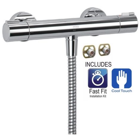 Mira Thermostatic Bar Mixer Shower Valve Only Cool Touch 150mm Centre + Fast Fit