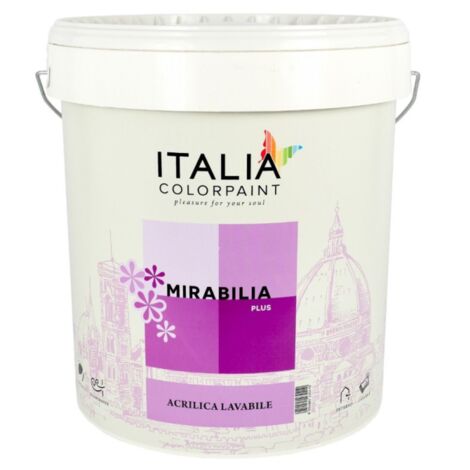 Mirabilia plus idropittura acrilica lavabile per interni colore bianco formato 13 lt - confezione 1