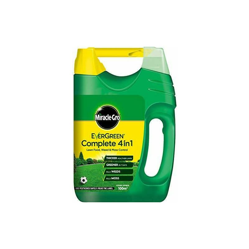 Image of Miracle-gro - Evergreen Complete 4 in 1 Lawn Feed Weed Moss with Spreader 100m2
