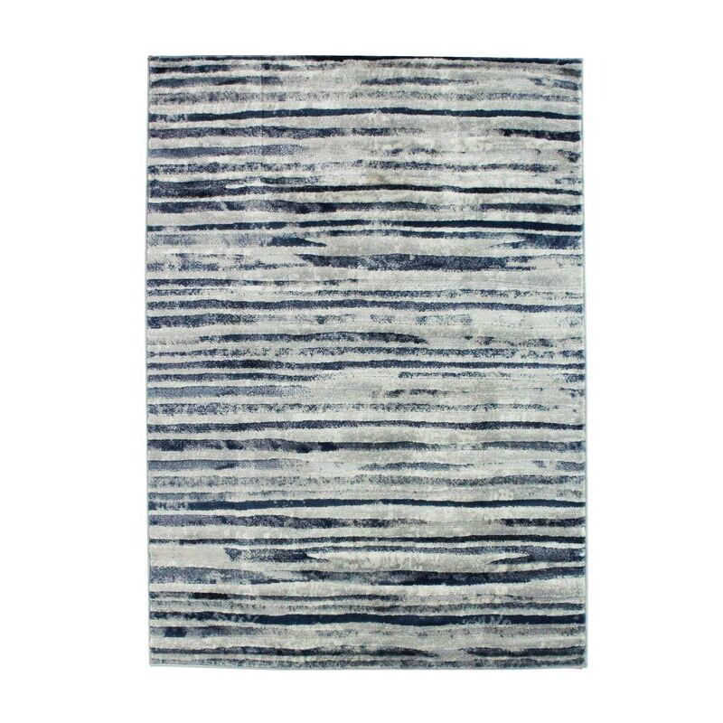 Thedecofactory - mirage horizon - Tapis effet ciselé motif horizon bleu 120x170