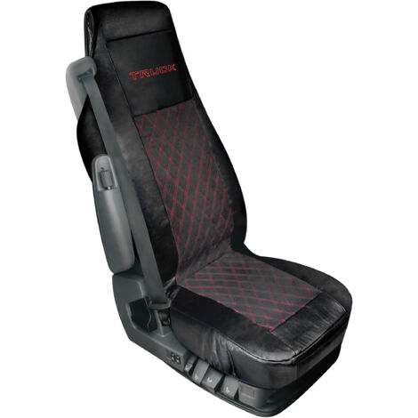 Mirian, Coprisedile In Skeentex E Suede Trapuntato - Nero/Rosso