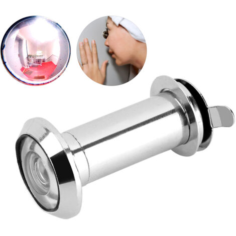 Mirilla de 220° con robusta cubierta de zinc: amplio campo de visión para puertas de madera/metal de 35 a 55 mm de espesor.