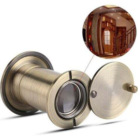 Mirilla de puerta con cubierta protectora resistente - Ángulo de 220 grados (bronce)