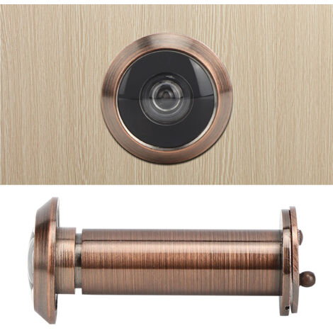 Mirilla de seguridad de 220° con cubierta interior para puertas de entrada (color: bronce rojo)