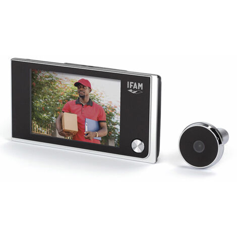 Ifam – Mirilla digital sentinel 31-slv negra – Visor LCD – Con conexión Wi-Fi – Para puertas de madera y metal