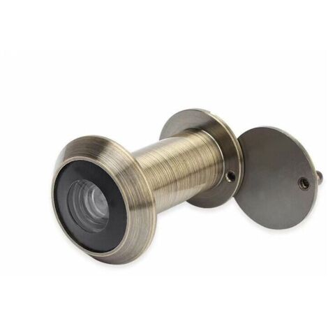 Mirilla para puerta, mirilla de latón de 200° con tapa de vigilancia para montaje en hojas de puerta de 35 mm a 60 mm (1 unidad, bronce)