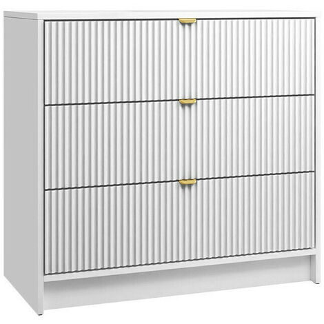 Mirjan24 – Commode blanche Comfivo Larmire 102 – 75x80x40 cm – Stratifié et MDF – Design moderne pour rangement élégant