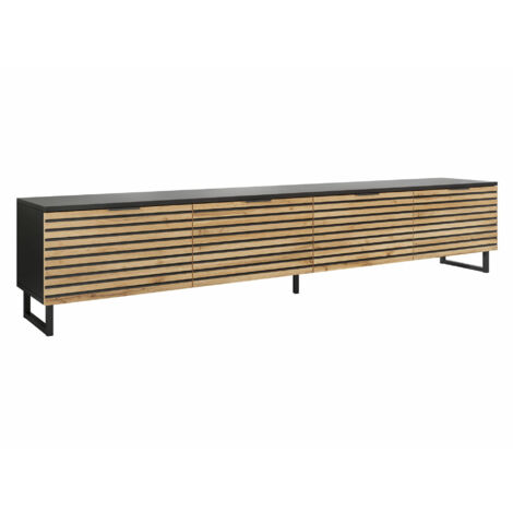 Mirjan24 – Meuble TV Levsoni 103 – MDF stratifié – Largeur 200cm – Hauteur 40cm – Profondeur 33cm – Compatible robots aspirateurs