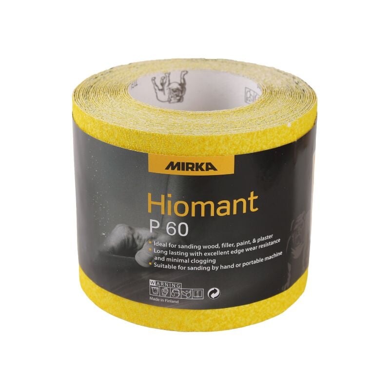 115mm Yellow Hiomant Paper 5m Rolls - P60 - Mirka