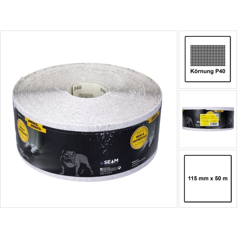 Basecut Rouleau de papier abrasif 115 mm x 50 m, P40, Papier abrasif universel ( 2251100140N ) - Mirka