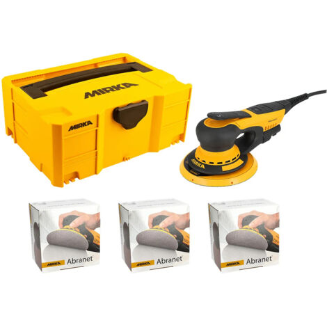 Mirka Deros II 5650cv 125/150mm Random Orbit Sander 240v in Case with Discs