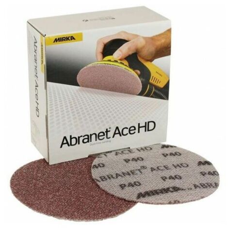 Mirka – Disque abrasif Ø150 mm – Grain P40 pour ponçage bois et métal – Boîte de 25 disques – Extraction efficace des poussières