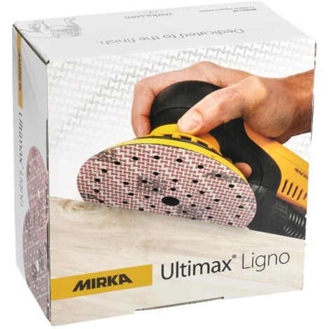 Mirka – Disques abrasifs autoagrippants 150mm – Grain 60 – Lot de 50 pièces – Multi-trous pour ponçage bois dur et résineux – Technologie sans poussière
