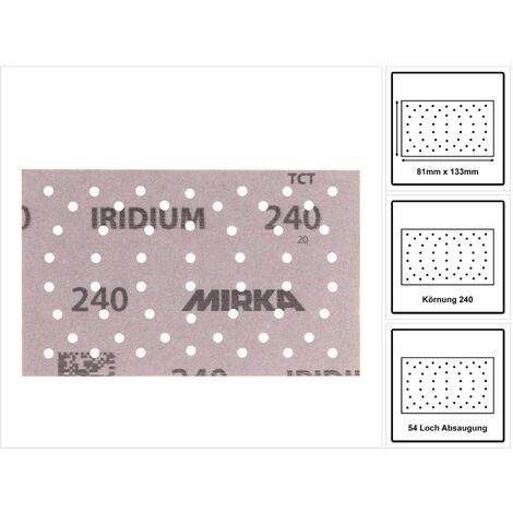 Mirka Iridium-Schleifmittel-Streifen 81 x 133 mm Multihole K