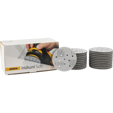 Mirka Iridium Soft Disques abrasifs Ø 77 mm / Grain P1200 / autoagrippant Multifit / 20 pièces / Abrasifs à base de mousse pour un ponçage à sec précis, ponçage de vernis, finition